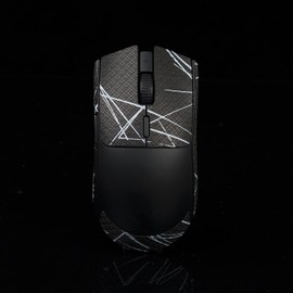 Hokeyio Gamer Mouse Grip Tape Sticker for Razer Viper V3 Non Slip Suck Sweat Pre Cut Easy Install PC Gaming Black White 0.4mm