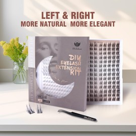 BlinLaLune DIY Eyelash Extension Kit,Symmetrical left and right eyes,Multi-layer weaving,strong three-dimensional effect,10-15mm length,140PCS,Individual Lash clusters, with Bond Seal Remover Tweezer