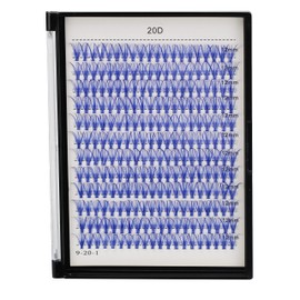 Bodermincer D Curl 240pcs 20D Red Color/Blue Color/Black Color/Brown Color/Purple Color Lashes Cluster Eyelashes False Eyelashes Eyelash Extension (10mm, Blue)