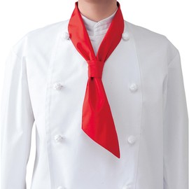 Albe AS6623 Scarf Tie, Easy to Wear, 5 Colors, Durable, Wrinkle Resistant, Food & Drink Salesperson, Events, Practice, Cleaning, Kitchen, Uniform, C-2 Red