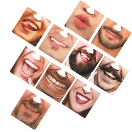 ROYALEAD Set of 10 Entertaining Face Cover Cup Mat Combo Enjoyable Face Coaster Unique Cup Pads Multi Functional Mask Coaster