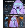GEMYSE Girl's Waterproof Ski Snow Jacket Hooded Fleece Lined Windproof