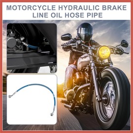 ACROPIX 15.75" Length 10mm ID Motorcycle Hydraulic Brake Line Oil Hose Pipe Stainless Steel Braided Cable for ATV Motocross Sport Bikes Street Bikes Blue Car Parts
