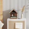 LETUBUYU Floating Bedside Wood Bookshelf, Triangle Book Page Holder, Wooden