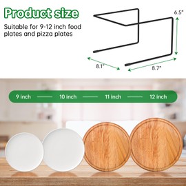 IRONDIY 4 PCS Black Metal Pizza Table Stands,Pizza Rack Stand For Tables,Restaurant,Pizza Holder Stands For Serving,Pizza Pan Riser Food Platter Tray and Display Rack