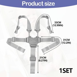1Pcs Highchair Straps Tear Resistant Wear Resistant Comfortable 5 Point Harness Straps Adjustable Safety Securely Fastened High Chair Shraps Child Stroller Car Seat Folding Child Chair