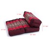 GABUR Foldable Meditation Cushion, 100% Kapok, Red Elephants, 25.5"x19.5"