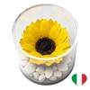 Premium-rose.com Round Box with Stabilized Sunflower and Carrara Marble Unique