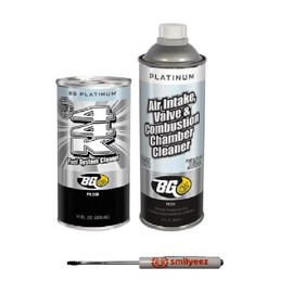 Smilyeez BG Platinum Air Intake, Valve & Combustion Chamber Cleaner Kit KF65-N1TD PN 261 and BG 44K Fuel System Cleaner PN 108 with a Pocket Screwdriver