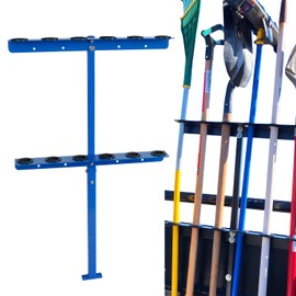 Cabtherlyn Landscape Hand Tool Rack for Truck Trailer, Vertical Hand Rack for Landscaping, Garage or Shed Walls Holds, 6 Tools for Shovels,Rakes,Hoes (BLUE)