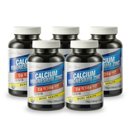 Daily One Calcium Magnesium Zinc 1300mg X 120 Tablets (5 Bottles) / 데일리원 칼슘 마그네슘 아연 1300mg X 120정 5통