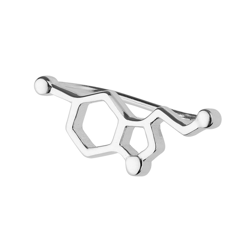 Serebra Jewelry Serotonin Molecule Stud Earrings 925 Sterling Silver Chemistry