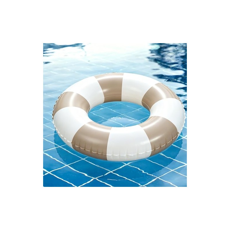 Whaline 4Pcs Inflatable Swimming Float Toy Striped Swim Ring Fun