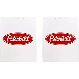 Peterbilt Motors 24" x 30" Poly 3/16" Thick Semi Truck White Mud Flaps- Set of 2