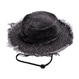 BLUEGLORY Fashion Cotton Denim Distressed Bucket Hat for Men, Denim Hat, Gift for Women