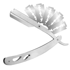 VERALY.MX Porta Navajas de Barbero de Acero Inoxidable - Dorado | Navaja Rasuradoras para Hombre - Ideal para Navaja para Afeitar - Accesorios para Cabello | Completa tu Kit Barba para Hombre - Barberia (Plateado)