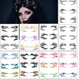 Eye shadow Tattoo Sticker, Temporary Eye Tattoo Makeup Transfer Stickers Eyeliner Multicolor Eyeshadow Sticker 54 Pcs