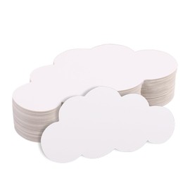 200pcs White Cloud Cutouts, Double Sided Paper Cloud Shapes Die Cut Wall Decoration Craft Classroom Decoration Wall Decal for DIY Bulletin Board Nursery Room Decor