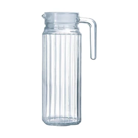 STERUN Glassy Transparent Fridge Water Fruit Juices Liquors Jug with Lid 1.2L Capacity