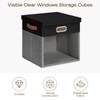 Roobyl Fabric Storage Cubes with Clear Windows and Lids, 13''