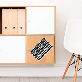 Large 210mm 'Tyre Tread' Permanent Sticker Decal for Cars/Windows/Bins/Walls etc (DW00046815)