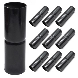 (10 Pack) 1-5/8'' OD x 6'' Heavy-Duty Top Rail Sleeve for Chain Link Fence Galvanized Steel Top Rail/Pipe,Black