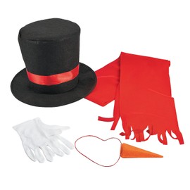 Adult Snowman Costume Set, 5 Piece Set, Winter Costumes