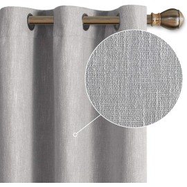 LORDTEX Privacy Light Blackout Curtain Burlap Linen Texture Thermal Bedroom Living Room