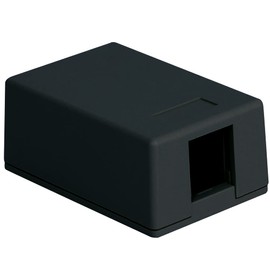 ICC 1-Port Surface Mount Box, Black, Works with Wide and Slim Profile Keystone Jacks (Sold Separately), Compact Outlet for Voice and Data Connections, UL Listed TAA Compliant, IC107SB1BK