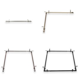 A&F Rod Décor - Caleb Multi-Angle Room Divider/Bedroom Canopy/Ceiling Rod Adjustable 66-120 inch One Sided - Cocoa