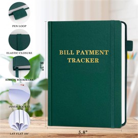 Bill Tracker Notebook - Monthly Bill Payment Checklist, 2025 Budget Planner and Financial Planner for Expense, Bill Payment Tracker Monthly Organizer for Money Savings, Green