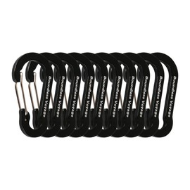 Boundless Voyage Carabiner with Storage Bag, Black, Set of 10