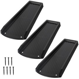 plusgutter Rain Gutter Downspout Splash Block, Gutter Downspout Extensions for Water Drainage, 24" Gutter Splash Guards Downspout Extender, Fixable Down spout Drain Trays with PE Nails(3 Pack, Black)