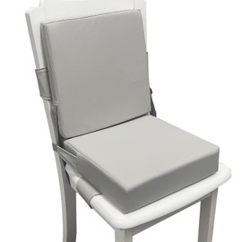 Eiury Booster Seat for Dining Table, PU Anti-Scratch Easy Cleaning Kids Toddler Booster Seat for Table, Portable Travel Increasing Cushion for Chair - Light Grey