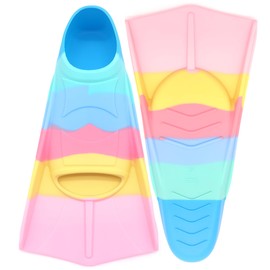 Gugmoy Kids Swim Fins,Comfortable Silicone Flippers for Swimming and Diving,Size Suitable Beginners Kids Girls Boys Adults (Colorful-22, XXXS)