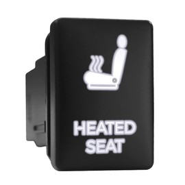 Heated Seat - Push Switch with Backlit Symbol Backlight ON-Off with Connector Wire Kit Compatible with Toyota Tacoma Tundra 4Runner Sequoia etc - Size 0.87 x 1.28 x 2 inches - White
