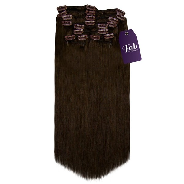 Fab Clip In Remy Full Head Hair Extensions 10-Piece Set