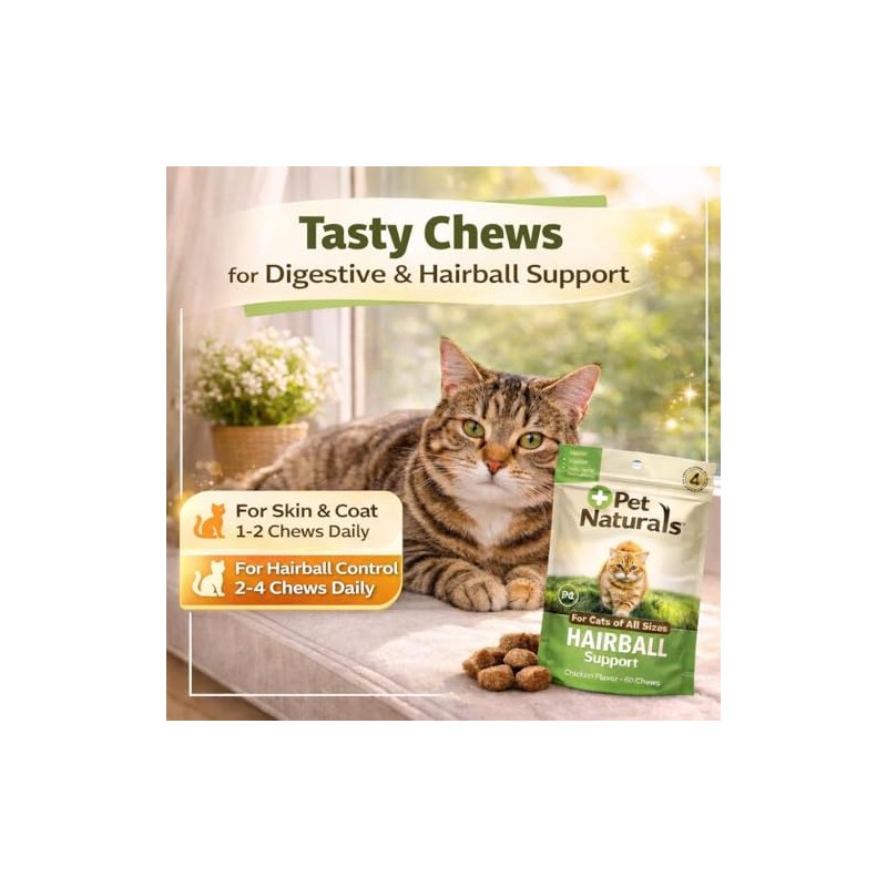 Suplemento Gatos Hairball Chew Control Bolas de Pelo y Salud