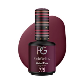 Pink Gellac UV Gel Nail Polish - 279 Muted Plum 15 ml - Shellac Nail Polish Magenta - Easy Application Gel Polish - Nail Gel UV for 14 Days Beautiful Nails - UV Nail Polish Made in Holland