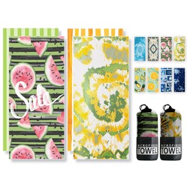 Beach Towels Oversized - 2 Pack 78'' X 35''(200 x 90 cm) Extra Large Beach Towels, 250 GSM Thicken Microfiber Sand Free Lightweight Quick Dry Beach Towel, Yoga Pool Gym Camping Travel Towel for Adults