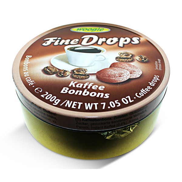 Woogie, German Fine Drops Sanded Coffee Candy Tin 200gr (Kaffeegeschmack) (3 pcs)