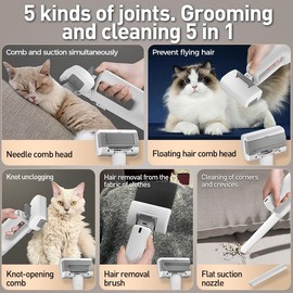 Dog Hair Vacuum & Dog Grooming Kit, Pet Grooming Vacuum Grooming Tools for Shedding Pet Hai