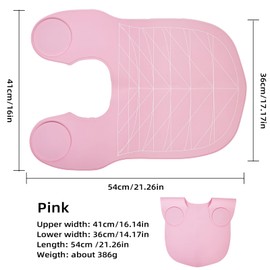 Professional Hair Cutting Cape with Geometric Grid Pattern, Longer Silicone Waterproof Cutting Mat,Neck Guide (Pink)
