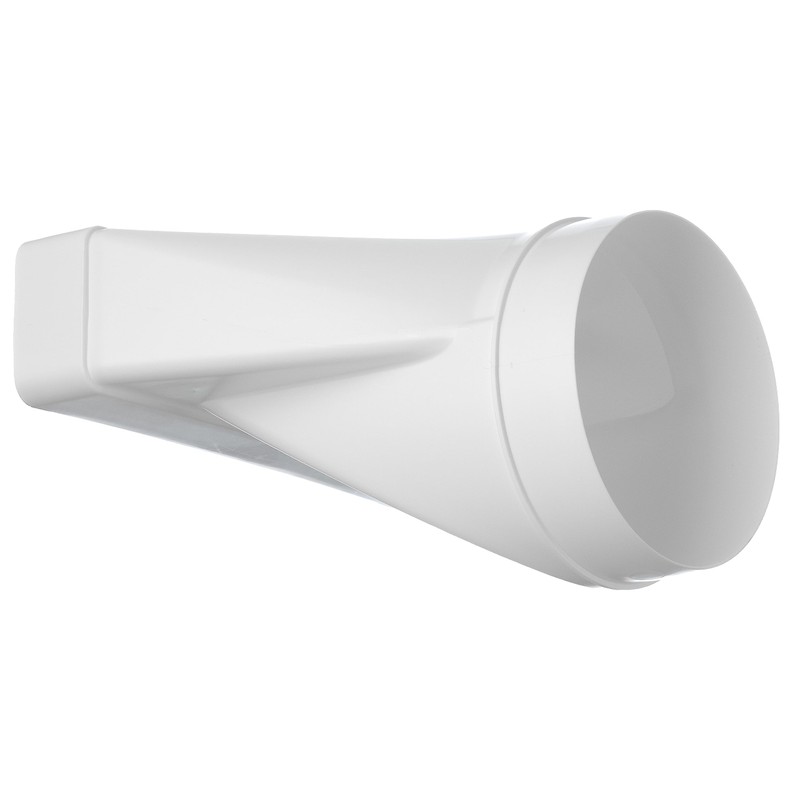 Steinberg14 White 220x55mm - Ø 125mm Flat Channel to Round