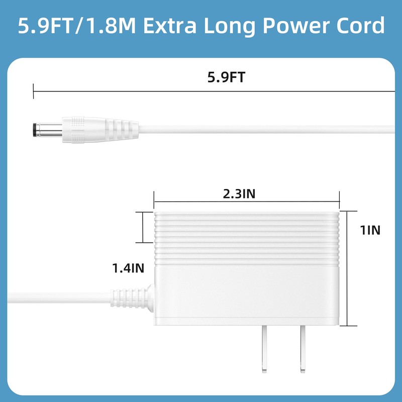 Power Cord Compatible with Skylight Calendar 15 inch, 12V Adapter