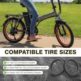2 Pack 14x2.125 Bike Inner Tubes, 14 Inch Replacement Tire