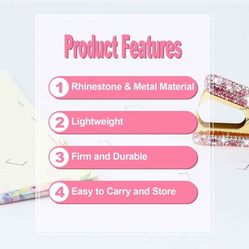Buqoo Bling Rhinestone Staples Remover, Crystal Staple Puller Cute Glitter
