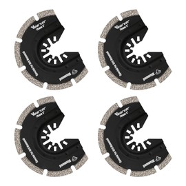Vearter Multi-Tool Replacement Blades Diamond Vibrating Saw Blades 4 Piece 76mm Universal Quick Release Tool Blade Tile Repair Kit for Grit Grout Removal Soft Tile, Marble, Ceramic and Plasterboard