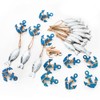 Logbuch-Verlag 24-Piece Set Maritime Decorative Fish Anchor Pegs Pendant Silver