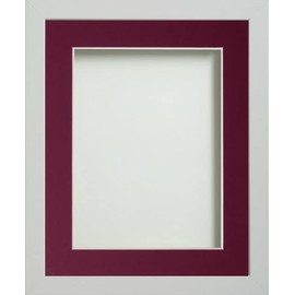 Frame Company Allington White 8x8 inch Frame With Plum Mount For Image 6x6 inch *Choice of sizes* Fitted with Real Glass